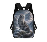 sinyumoney Cat in Snowy Mountain Landscape 17inch Mochila Escolar Impresa En 3D Para Niños, Mochila Escolar Informal De Moda, Mochilas De Viaje Para Niños Y Estudiantes.