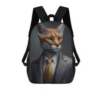 sinyumoney Cat in Suit Portrait Mochila Infantil, Mochila Escolar Impresa En 3D, Mochila Para Niños Y Niñas, Mochila Escolar Ajustable Para La Escuela Primaria 17inch