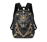 sinyumoney Cat King Gold Relief Deco Mochila Escolar De 17 Pulgadas Impresa En 3D Mochilas Infantiles Mochila Genial Impresa En 3D Para Niños De Primaria Y Secundaria
