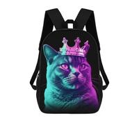 sinyumoney Cat King Mochila Ronaldo, Mochila Infantil, Mochila Escolar Para Estudiantes, Mochila Para Libros, Mochila Escolar Impresa En 3D Para Niños Y Niñas, 17inch