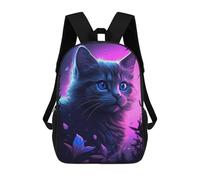 sinyumoney Cat Kitten Purple Glow Mochila Escolar Impresa En 3D Para Niños 17inch Mochilas Para Niños Y Niñas, Mochilas Escolares Para Niños, Mochilas De Viaje
