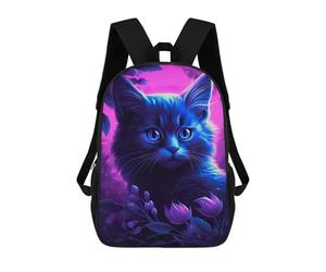 sinyumoney Cat Kitten Purple Sky Mochila Escolar Mochila De Día Mochila De Negocios Mochila Impermeable Para Libros Para Hombres/mujeres 17inch