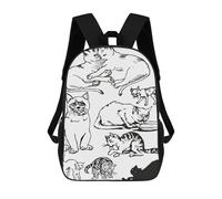 sinyumoney Cat Lovers in Minimalist Mochilas Impresas En 3D Para Niños 17inch Mochilas De Moda Informales Para El Día A Día, Bolsas De Viaje, Mochilas Informales Para Exteriores Para Niños Y Niñas