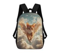 sinyumoney Cat Memorial Decor Angel Cat in Flight Mochila Escolar Mochilas Escolares Para Niñas Y Niños Mochila Con Bolsillo Mochila Escolar De Moda Para Niños 17inch