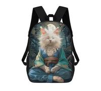 sinyumoney Cat Monk Meditate Mystic Mochila Escolar Para Niñas 17inch Mochila Informal Ligera Para Niños Y Niñas, Ideal Para Estudiantes De Secundaria