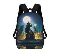sinyumoney Cat Moon And Stars 2 Mochila Escolar Impresa En 3D Mochila Escolar De Moda Para Niños Mochilas Para Niños Estudiantes De Secundaria 17inch