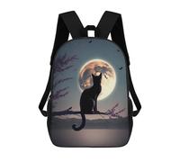 sinyumoney Cat Moon Night Mochilas Escolares Para Niños Y Niñas, Mochilas Deportivas Informales Para Primaria, Mochilas De Gran Capacidad Para Libros 17inch