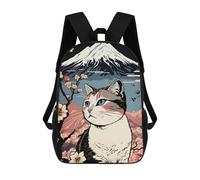 sinyumoney Cat Mount Fuji Cherry Blossoms Mochila De Negocios Resistente Para Portátil Para Hombres, Mujeres Y Adolescentes 17inch
