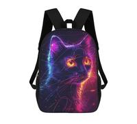 sinyumoney Cat Neon Animal Mochila Escolar Infantil Impresa En 3D, Mochila Informal De Moda Para Niños, Mochila De Viaje De Alta Capacidad Para Libros Para Niños 17inch