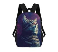 sinyumoney Cat Night Galaxy Mochila Escolar Infantil Impresa En 3D Para Niños, Mochila De Viaje De Alta Capacidad, Mochilas Para Libros De 17 Pulgadas Para Niños