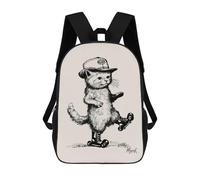 sinyumoney Cat on Roller Skates Mochila Escolar Ligera Para Aeropuerto, Estudiantes Universitarios, Niñas, Niños Y Adolescentes 17inch