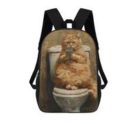sinyumoney Cat Phone Toilet Texting Mochila Infantil Escolar Para Niños Con Estampado 3D De Dibujos Animados, Mochila Escolar Para Estudiantes, Mochila Para Portátil Para Niños Y Niñas 17inch