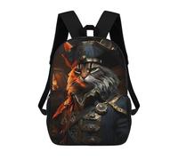 sinyumoney Cat Pirate in Uniform Mochila Escolar Para Computadora Para La Escuela/trabajo/viajes Para Niñas, Adolescentes 17inch