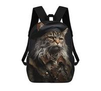 sinyumoney Cat Pirate Portrait Mochila Escolar Resistente Al Agua, Mochila De Viaje, Bolsa Para Computadora Para La Escuela/trabajo/viajes 17inch