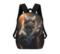 sinyumoney Cat Playing Guitar Art Print -1 Mochila Escolar De 17 Pulgadas Impresa En 3D Mochilas Infantiles Mochila Genial Impresa En 3D Para Niños De Primaria Y Secundaria