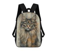 sinyumoney Cat Portrait on Wood Panel Regal Cat Wall Art Mochila Infantil, Mochila Escolar Para Niños Y Adolescentes, Mochila De Viaje, Mochila Escolar, Mochila Para Libros 17inch