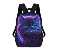 sinyumoney Cat Purple Glow Mochila Escolar Resistente Al Agua, Mochila Escolar De Negocios Para Niños/niñas/adolescentes 17inch