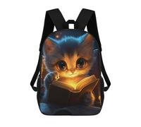 sinyumoney Cat Reading by Candlelight Mochila Escolar Infantil, Mochilas Impresas En 3D, Mochilas Escolares De Moda Para Niños De Primaria Y Secundaria 17inch