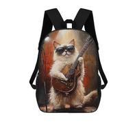 sinyumoney Cat Rock Star Guitar Painting Mochilas Infantiles Impresas En 3D Para Niños. Mochilas De Viaje De Moda Para Niños. Mochila Escolar Para Estudiantes De Primaria Y Secundaria.