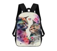 sinyumoney Cat Romantic Couple Mochila De Moda Para Papelería, Impermeable, Informal, Para Hombres, Mujeres Y Adolescentes 17inch
