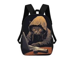 sinyumoney Cat Sits at The Computer Mochila Escolar Secundaria Informal Para Viajes, Bolsos Escolares Para Adolescentes, Chicas, Chicos, Mujeres Y Hombres 17inch