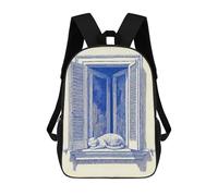 sinyumoney Cat Sleeping by Open Window Mochila Escolar, Secundaria, Preparatoria, Universidad, Mochila De Viaje Para El Campus, Viajes Al Aire Libre, Deportes 17inch