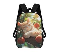 sinyumoney Cat Sleeping on Apple Tree Branch Mochila Escolar Ligera Para Aeropuerto, Estudiantes Universitarios, Mochila Para Niños/niñas/adolescentes 17inch