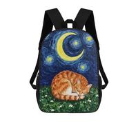 sinyumoney Cat Sleeping Under Starry Night Sky Mochila Escolar Para La Escuela Secundaria, Preparatoria, Universidad, Viajes Para Adolescentes, Niñas, Niños, Mujeres Y Hombres 17inch