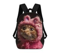 Sinyumoney Cat Smoking Mochila Escolar para Adolescentes, Impreso 3D, Ajustable, Con Bolsillos De Moda Para Niños, Niños, Niñas Estudiantes Y Adolescentes, Kitten Hugs, 17"