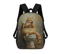 sinyumoney Cat Toilet Mobile Phone Mochila Escolar Mochilas Escolares Para Niñas Y Niños Mochila Con Bolsillo Mochila Escolar De Moda Mochila Infantil 17inch
