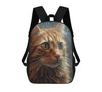 sinyumoney Cat Walking in Grass Mochila Escolar, Mochila Escolar Impreso 3D Mochila Portátil Para Niños Y Niñas Para Niños/Estudiantes/Adultos, Lindo gato mojado, 17"