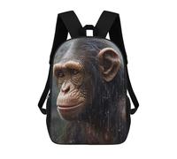 sinyumoney Cat Walking in Grass Mochila Escolar, Mochila Escolar Impreso 3D Mochila Portátil Para Niños Y Niñas Para Niños/Estudiantes/Adultos, Wet Chimpanzee Closeup, 17"