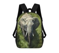 sinyumoney Cat Walking in Grass Mochila Escolar, Mochila Escolar Impreso 3D Mochila Portátil Para Niños Y Niñas Para Niños/Estudiantes/Adultos, Elefante en hierba, 17"