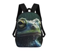 sinyumoney Cat Walking in Grass Mochila Escolar, Mochila Escolar Impreso 3D Mochila Portátil Para Niños Y Niñas Para Niños/Estudiantes/Adultos, Closeup Wet Frog, 17"