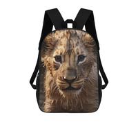 sinyumoney Cat Walking in Grass Mochila Escolar, Mochila Escolar Impreso 3D Mochila Portátil Para Niños Y Niñas Para Niños/Estudiantes/Adultos, Cute Wet Lion, 17"