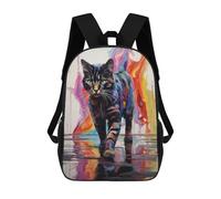 sinyumoney Cat Walking in Paint Mochila Escolar Infantil Impresa En 3D Para Niños, Mochilas De Viaje De Alta Capacidad, Bolsas Para Libros, Mochila Escolar Infantil 17inch