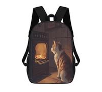 sinyumoney Cat Watching Pizza Bake Mochila Infantil Para Niñas, Mochila Escolar 3D, Mochila Para Niños Pequeños, Mochila Informal De Día, Mochila Escolar De Moda 17inch