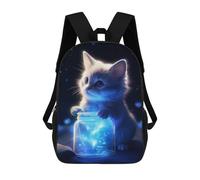 sinyumoney Cat with Magic Jar Mochila Escolar De Moda Para Estudiantes, Adecuada Para Niños Y Niñas, Mochila Informal Para Viajes Al Aire Libre, Esencial Para El Día A Día 17inch