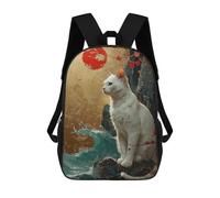 sinyumoney Cat with Sun Mochilas Impresas En 3D Para Niños, Mochila Escolar, Mochila Informal Para Exteriores, Mochila Informal De Moda Para Niños, Lindas Bolsas De Viaje 17inch