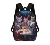sinyumoney Cats in Space A Cosmic Gathering Mochila Escolar Infantil Con Impresión 3D, Mochila Escolar Informal Para Niños De Primaria Y Secundaria 17inch