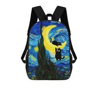 sinyumoney Cats on The Crescent Moon Mochila Infantil De Moda Divertida Mochila Escolar Para Niños Y Adolescentes Con Impresión 3D Para Niños 17inch