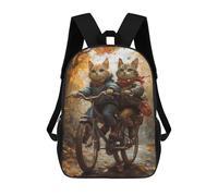 sinyumoney Cats Riding Bicycle Autumn Scene Mochila Escolar, Mochila De Viaje Para La Universidad, Mochilas Para Niñas Y Adolescentes 17inch