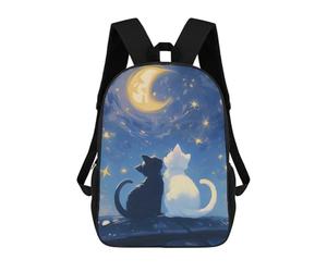 sinyumoney Cats Under The Moon - Cat Lovers Mochilas Escolares Resistentes Al Agua, Mochila Escolar De Negocios Para Campus, Actividades Al Aire Libre, Viajes Y Deportes 17inch