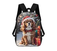 sinyumoney Cavalier King Christmas Mochila Infantil, Mochila Escolar Impresa En 3D, Mochila Para Niños Y Niñas, Mochila Escolar Ajustable Para La Escuela Primaria 17inch