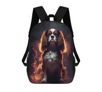 sinyumoney Cavalier King Fire Mochila Escolar Para Niños De 17 Pulgadas, Mochila Informal De Viaje Para Niños Y Niñas, Mochila De Gran Capacidad Para El Día A Día 17inch
