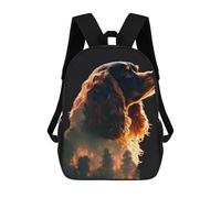 sinyumoney Cavalier King Forest Retro Mochilas Para Niños, Mochilas Escolares Personalizadas En 3D Para Niños Y Niñas, Mochilas Escolares Grandes, Mochilas Informales Para El Día A Día 17inch