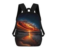 sinyumoney Celestial Firestorm at Sunset - Cosmic Galaxy Over Ocean Mochila Escolar Infantil Impresa En 3D Para Niños, Mochilas De Viaje, Bolsas Para Libros, Mochila Escolar Infantil 17inch