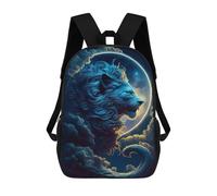 sinyumoney Celestial Lion Moon Mochila Escolar Para Niños, Mochila Escolar Impresa En 3D Para Estudiantes De Primaria Y Secundaria 17inch