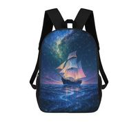 sinyumoney Celestial Sailboat Under Starry Night Sky Mochila Infantil De Moda Divertida Mochila Escolar Para Niños Y Adolescentes Con Impresión 3D Para Niños 17inch