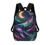 sinyumoney Celestial Whale Starry Night Sky Mochila Con Bolsillo Mochilas Impresas En 3D, Mochilas De Viaje, Mochilas Para Libros, Mochila Escolar Para Niños 17inch